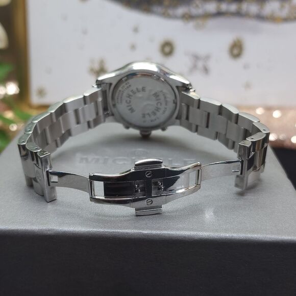 Authentic Michele MW Sport Silver Chronograph Swiss Quartz Watch - Works - Picture 13 of 16